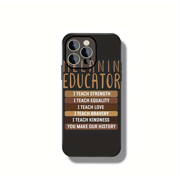 1Pc Black For iPhone 12 Pro Empowering Educator Phone Case