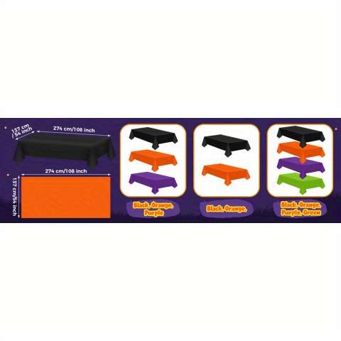 Halloween tablecloth decoration color Black, Orange, Purple 6pcs