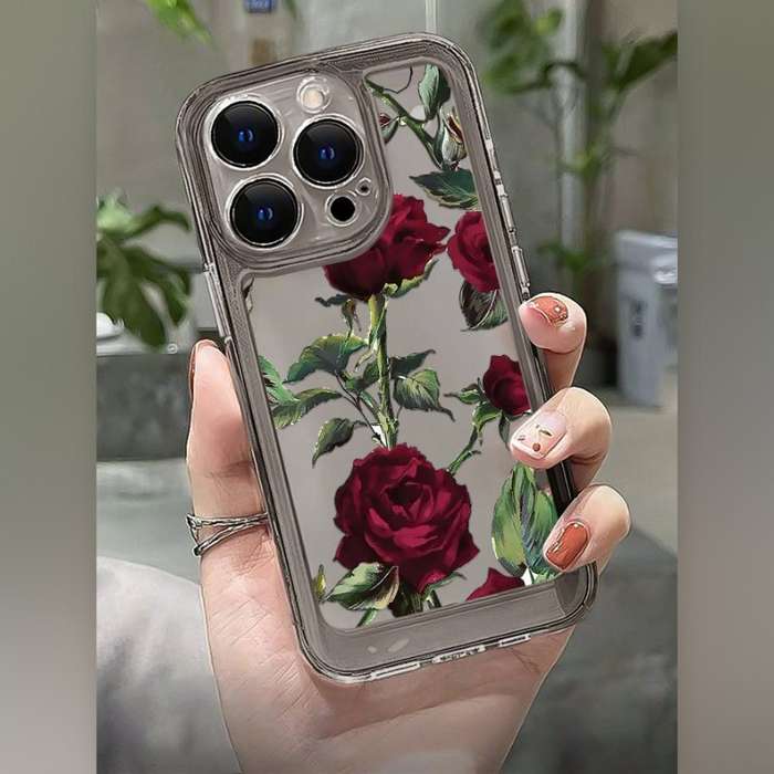 1Pc Transparent Black For iPhone 15 Pro Max Phone Case Phone Cover