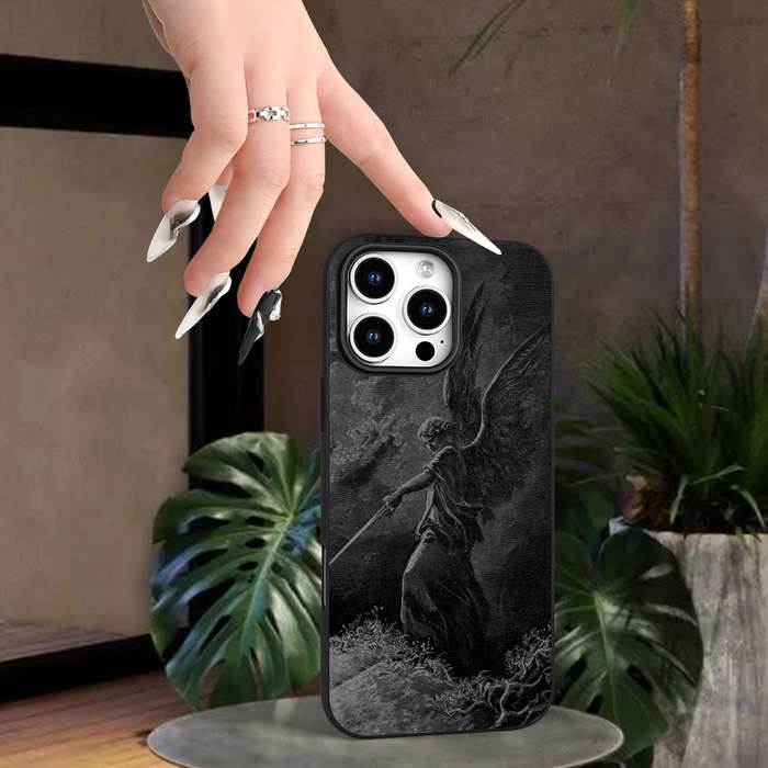 1Pc Black For iPhone 7 Plus Angel Design Phone Case
