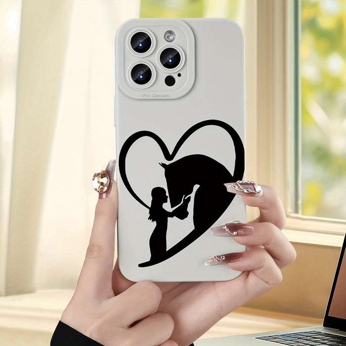 1Pc Ivory White For iPhone 7 Plus 8 Plus Horse Themed Protective Phone Case