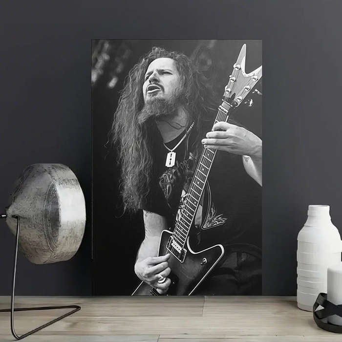 1pc  Unframed Canvas Print Poster Dimebag Darrel Classic Rock Wall Art Black White Guitaris