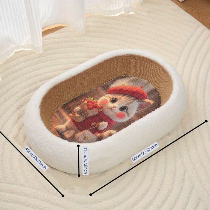 Pet Supplies Color Deep  Mouth Cat Bed  Grey Lucky Pattern