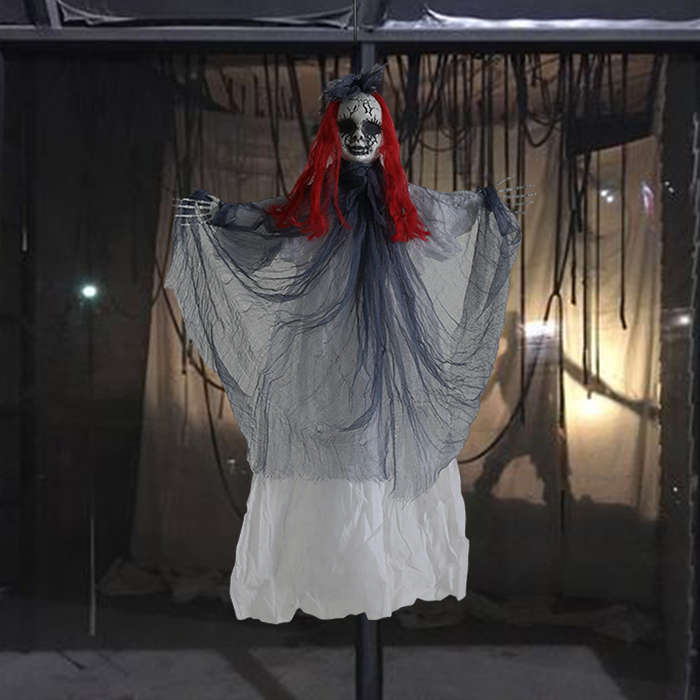 Halloween Decorations Model Red Haired Ghost Doll