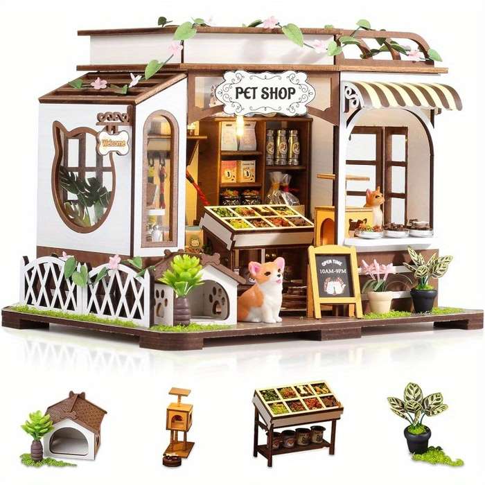 Building Toy Architectural Model Toy Set Color 3D Puzzle Kelly Pet Shop