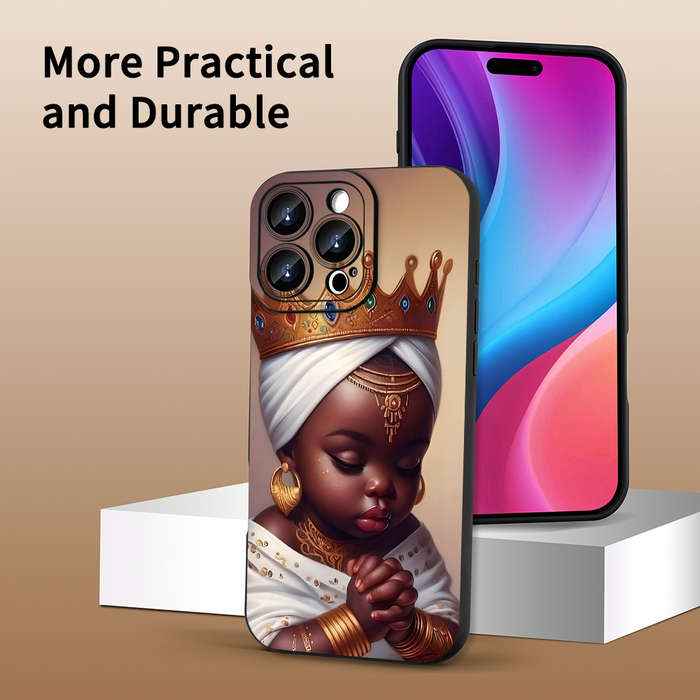 1Pc Black For iPhone X XS African Children Pattern Phone Case