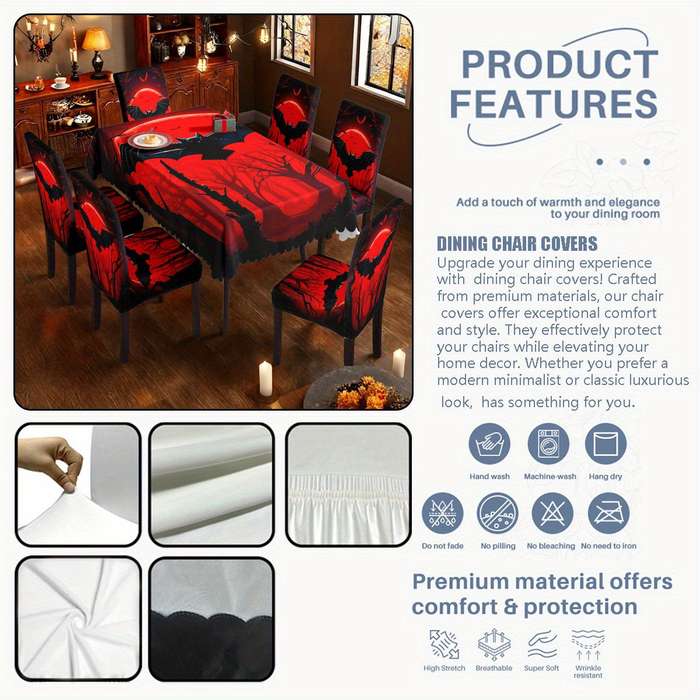 Halloween tablecloth decoration Reddish Black Quantity 6pcs