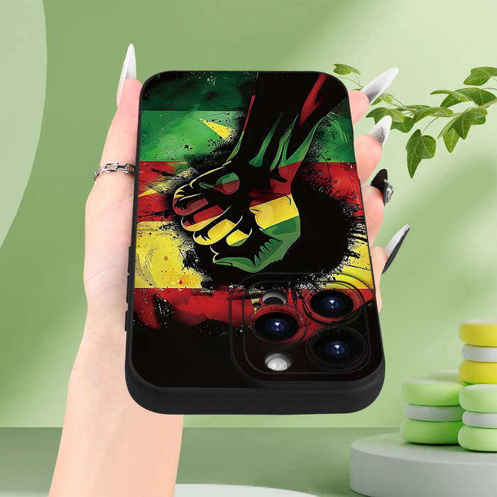 1Pc Black For iPhone 7 Plus Power Fist Flag Pattern Phone Case