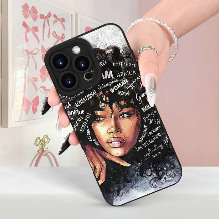 1Pc Black For iPhone 12 Mini African Girl Phone Case