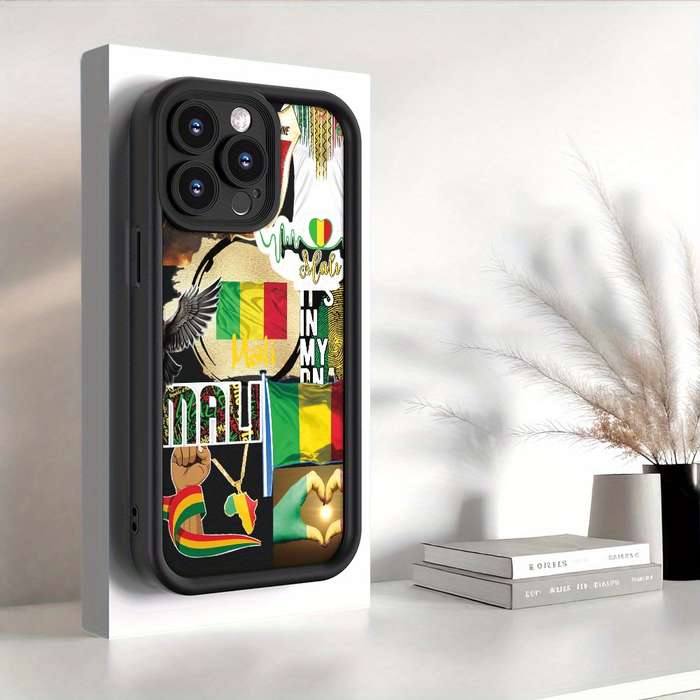 1Pc Black For iPhone 13 African Style Illustration Phone Case