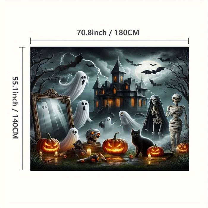 Halloween tablecloth decoration size Tablecloth 140cmx140cm