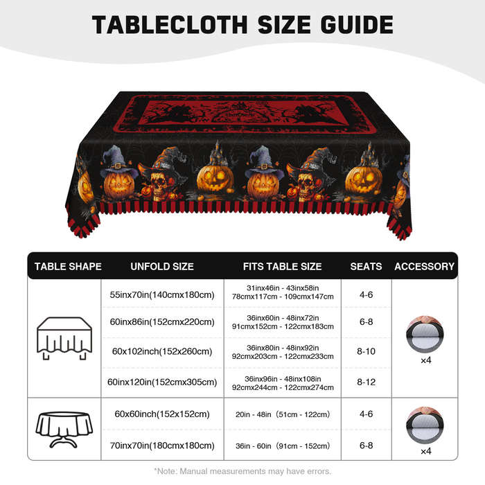 Halloween tablecloth decoration size 60x86in or 152x220cm Rectangle