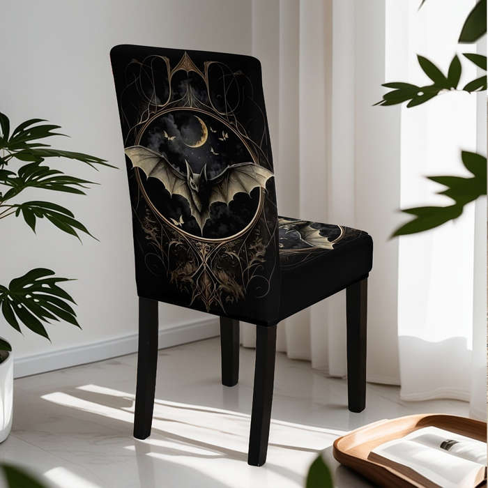 Halloween tablecloth decoration Moonlight Bat Seven piece set 1 tablecloth and 6 chair covers