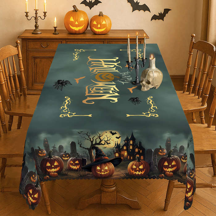 Halloween tablecloth decoration size Round 60in 152cm