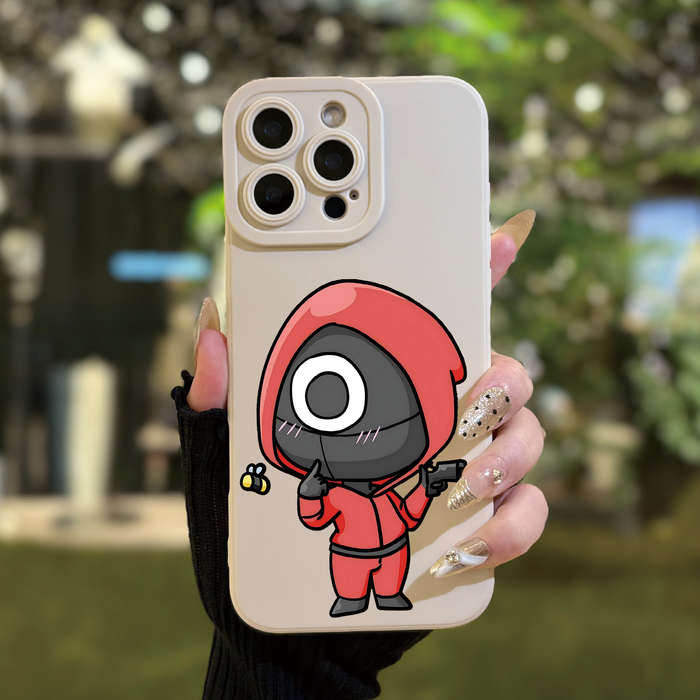 1Pc White For iPhone 12 Pro Max Angel Eye Game Red Phone Case