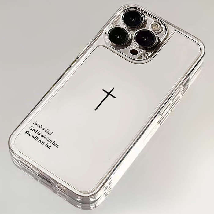 1pc Transparent For iPhone 12 Mini Cross Pattern Tpu Space Phone Case