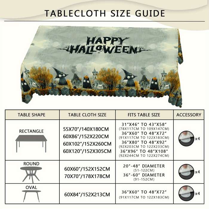 Halloween tablecloth decoration size Round 152.4152.4cm