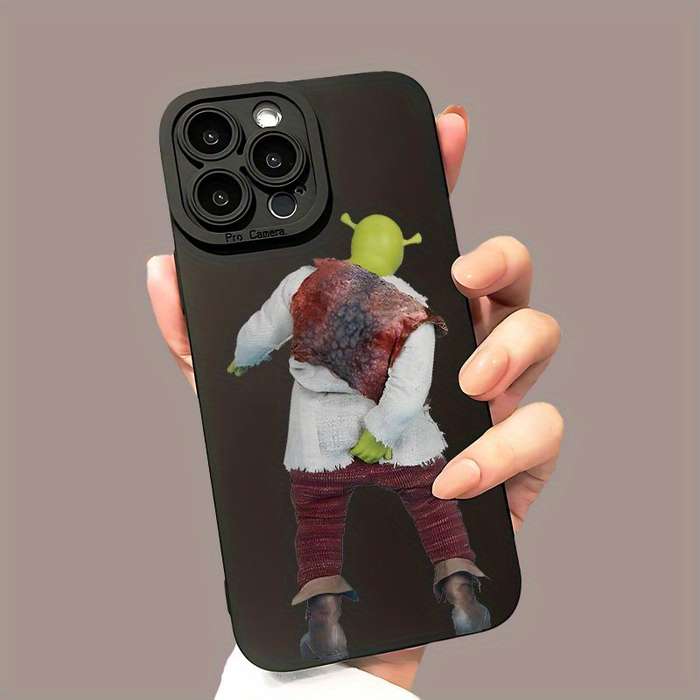 1Pc Black For iPhone 12 Pro Shrek Design Phone Case