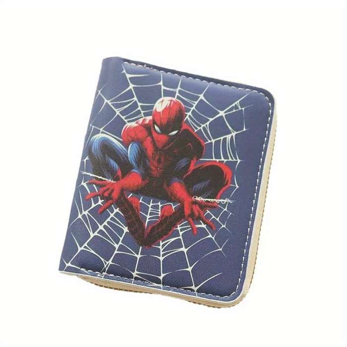 1pc Marvel Themed wallet cartoon printed short zipper purse mini PU card coin Bag and Card ho