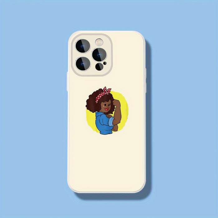 1Pc Ivory White For iPhone 13 Empowered Woman Phone Case