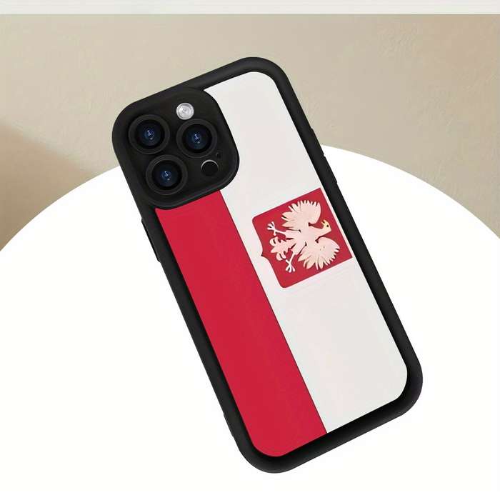 1Pc Black For iPhone XS Max Polish Flag Design Phone Case