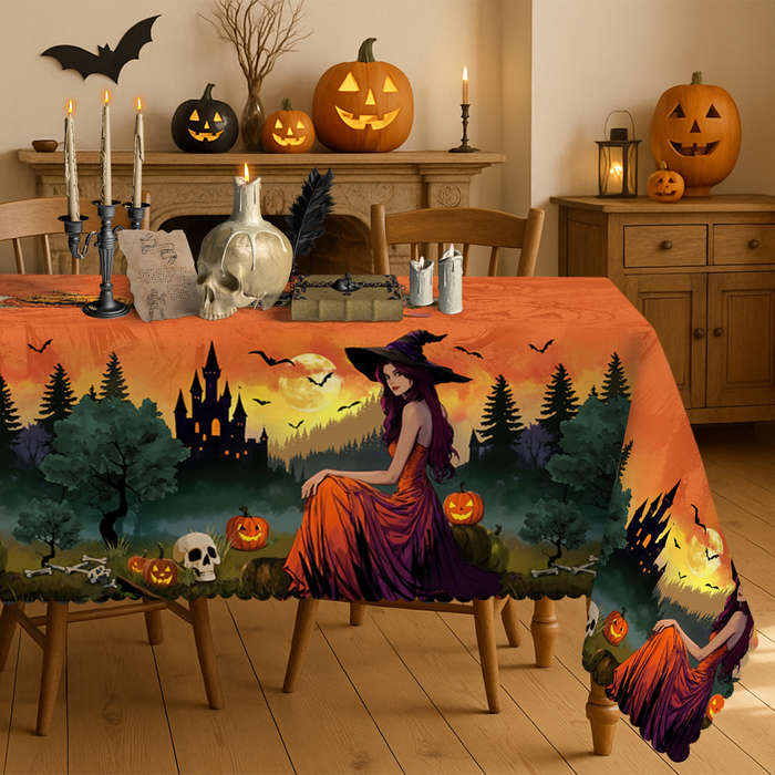 Halloween tablecloth decoration size Round 60in 152cm