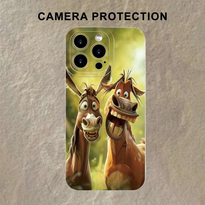 1Pc Ivory White For iPhone 7 Plus 8 Plus Cute Funny Donkey Phone Case