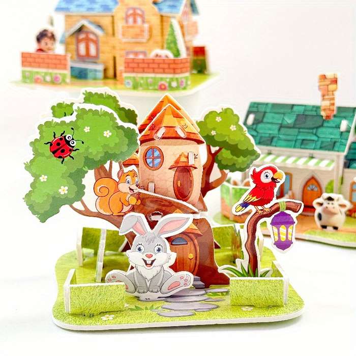 Building Toy Architectural Model Toy Set Model Random Style Quantity 4 Pcs
