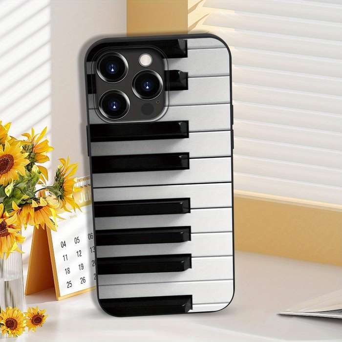 1Pc Black For iPhone 7 Plus 8 Plus Piano Music Note Phone Case