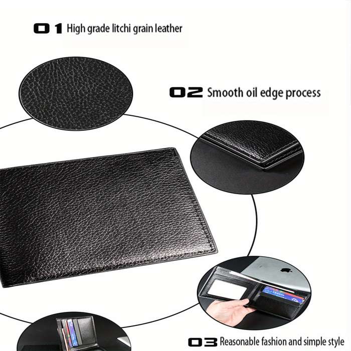 1pc Fendt Men's Faux Leather Bifold WalletBlack Crocodile Texture with Green Logo Multi-Card Sl