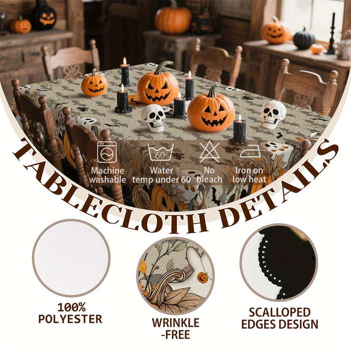 Halloween tablecloth decoration size Rectangle 60x86inch or 152x220cm