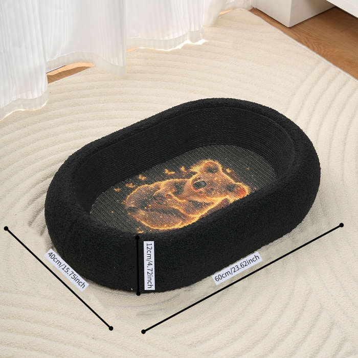 Pet Supplies Color Deep  Mouth Cat Bed  Grey Lucky Pattern