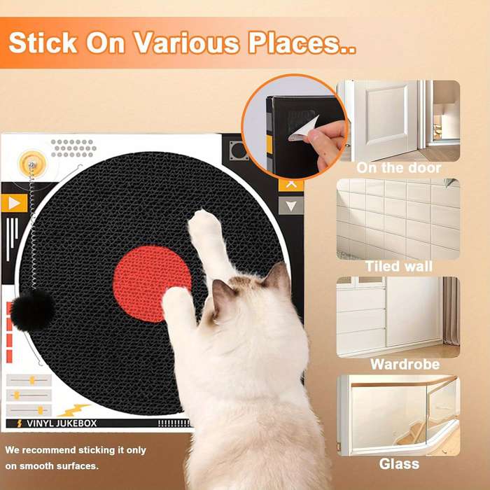 Pet Supplies Style Vinyl Record Player  Add  Spring Swing Ball