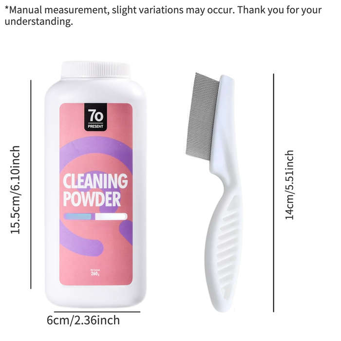 Pet supplies Quantity Peppermint Scent Dry Cleaning Powder  Add  Deshedding Comb Two    Piece Set