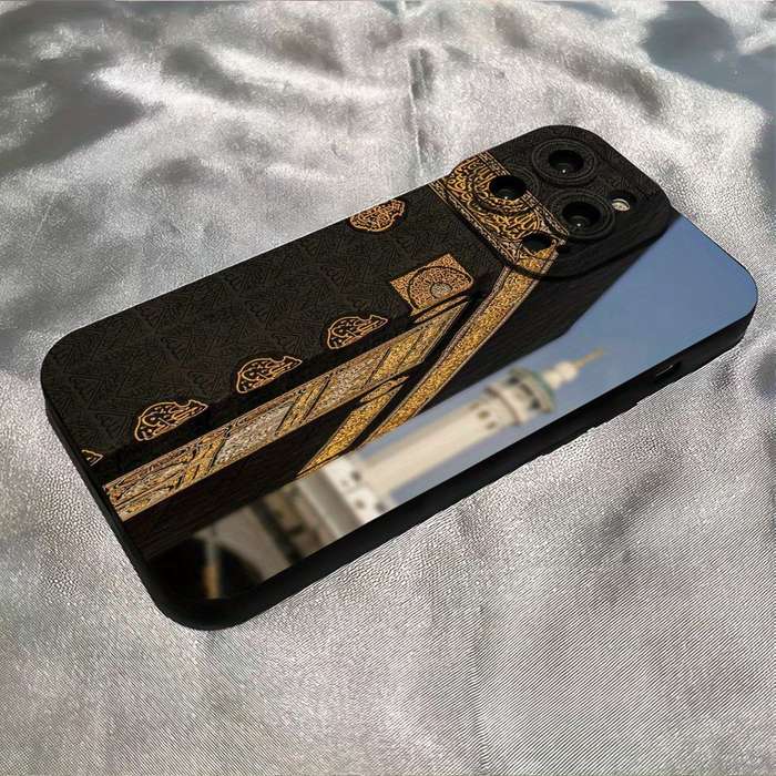 1Pc Black For iPhone 14 Plus Mecca Holy City Wall Phone Case