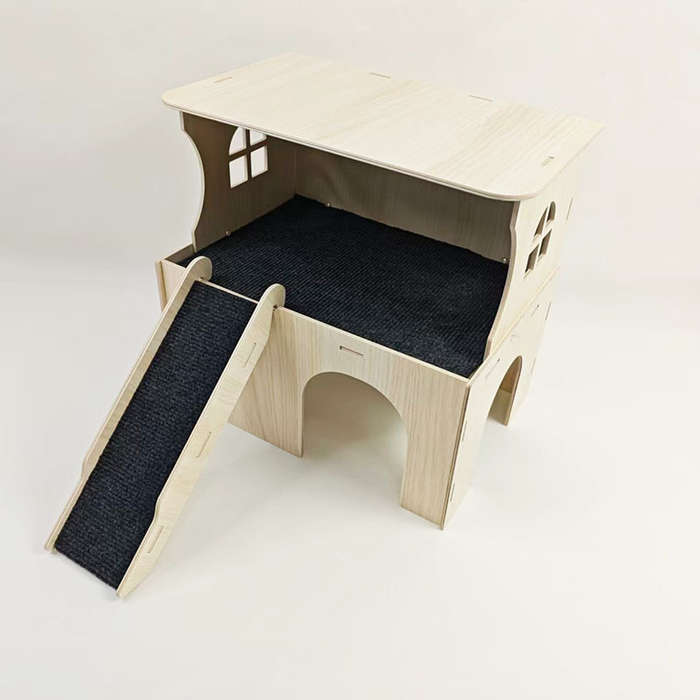 Pet Supplies Model Wooden Guinea Pig Deluxe Double  Decker House