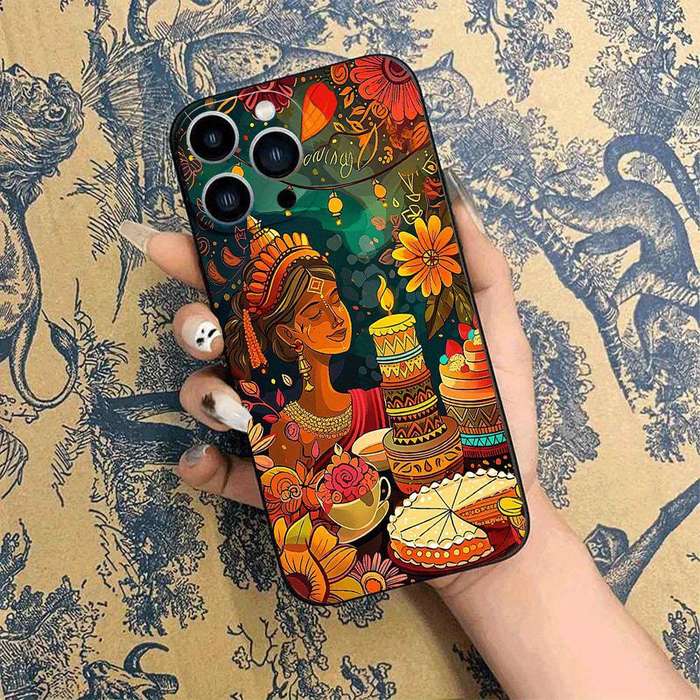 1Pc Black For iPhone 11 Pro Max African Design Phone Case