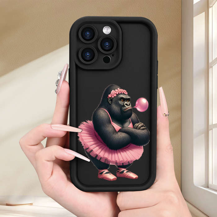 1Pc Black For iPhone 12 Mini Dancing Gorilla Phone Case