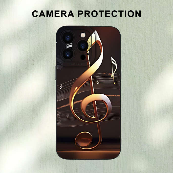 1Pc Black For iPhone 7 Plus 8 Plus Musical Note Pattern Phone Case