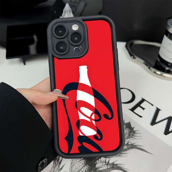 1Pc Black For iPhone XS Max Red Cola Soda Drink Phone Case