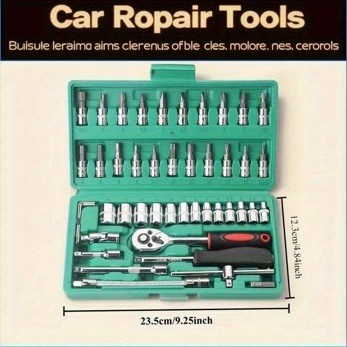 Screwdriver Bit Tool Set Color Green 46 Piece Set