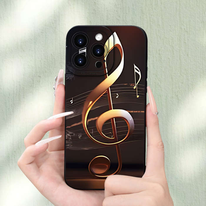 1Pc Black For iPhone 7 Plus 8 Plus Musical Note Pattern Phone Case