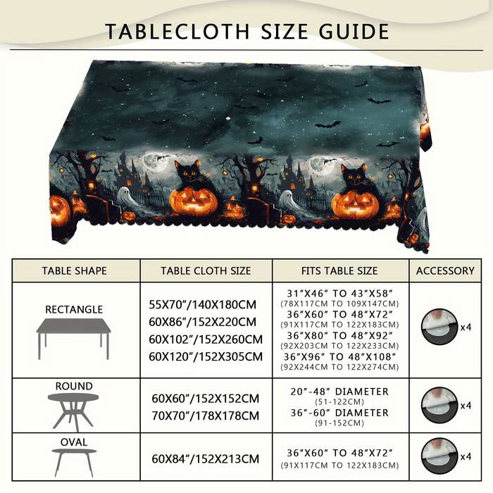 Halloween tablecloth decoration size Round 152.4152.4cm