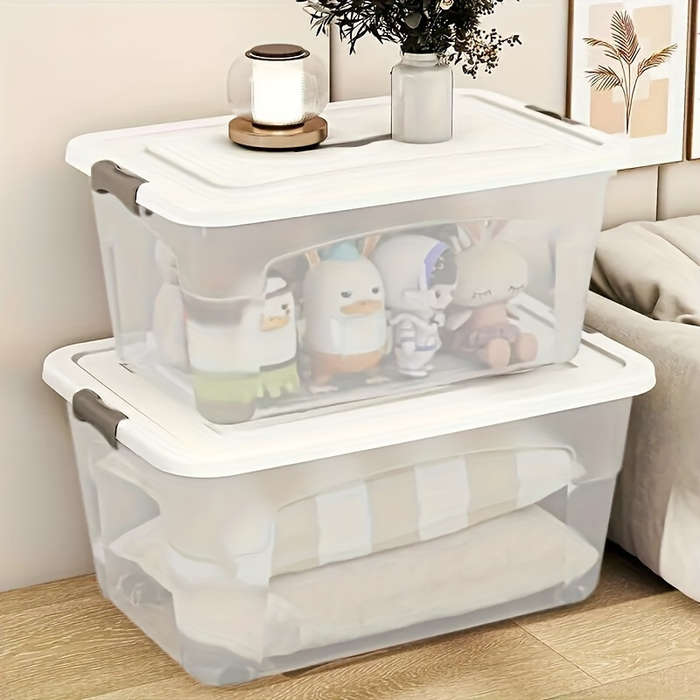 Storage And Organizationcolor Transparent White Style  With Handle And No Wheels
