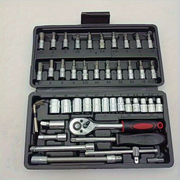 Screwdriver Bit Tool Set Color Portable Black 46 Piece Set Size Shf12And25 13Ds