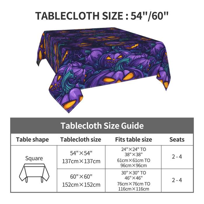 Halloween tablecloth decoration color Multicolored size 152.4cmx152.4cm
