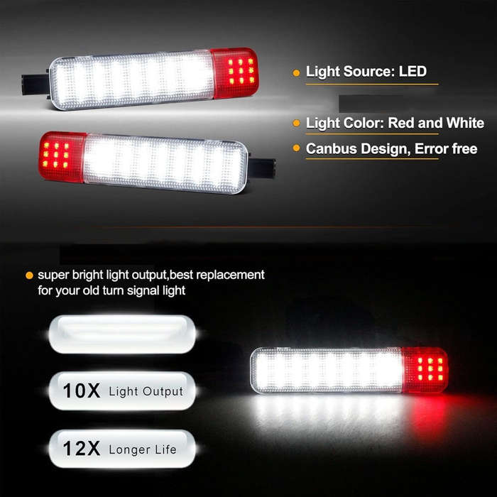 2pcs LED Interior Door Light Door Panel Courtesy Warning Light Lamp Assembly Compatib