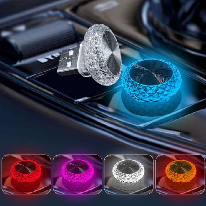 1pc Portable Car USB Ambient Light Mini LED Decorative Atmosphere Lamps for Auto Inte