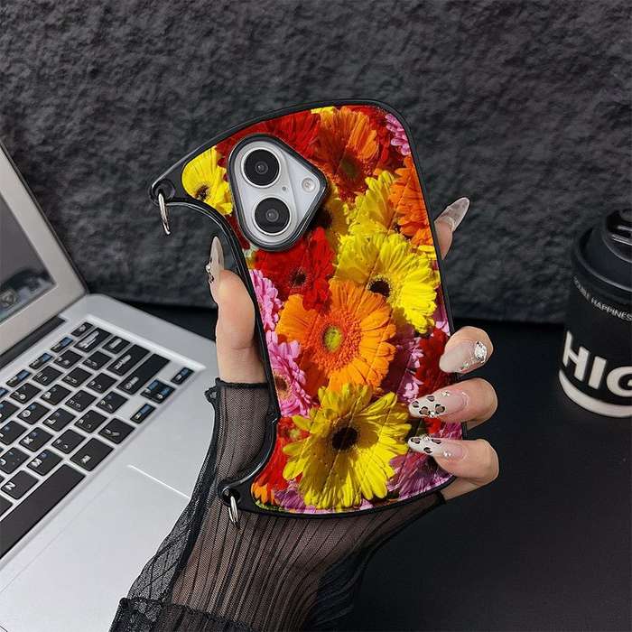 1Pc Mixed Color For iPhone 15 Colorful African Daisy Bouquet Phone Case