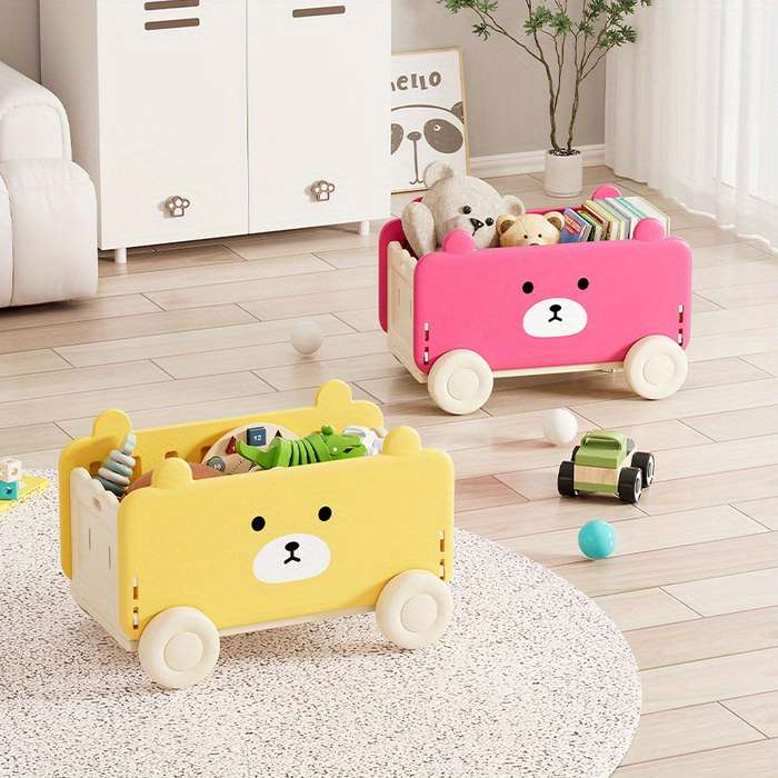 Storage And Organizationcolor Cartoon Toy Car With Wheels   Blue